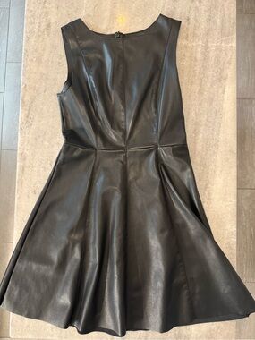 BB Dakota Faux Leather Fit-and-Flare Dress